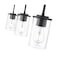 Z-Lite Thayer Pendant, 3-Light, 4.75 In.W x 34 In.L x 7.5 In.H, Matte Black/Clear 742MP-3MB - alternate 8